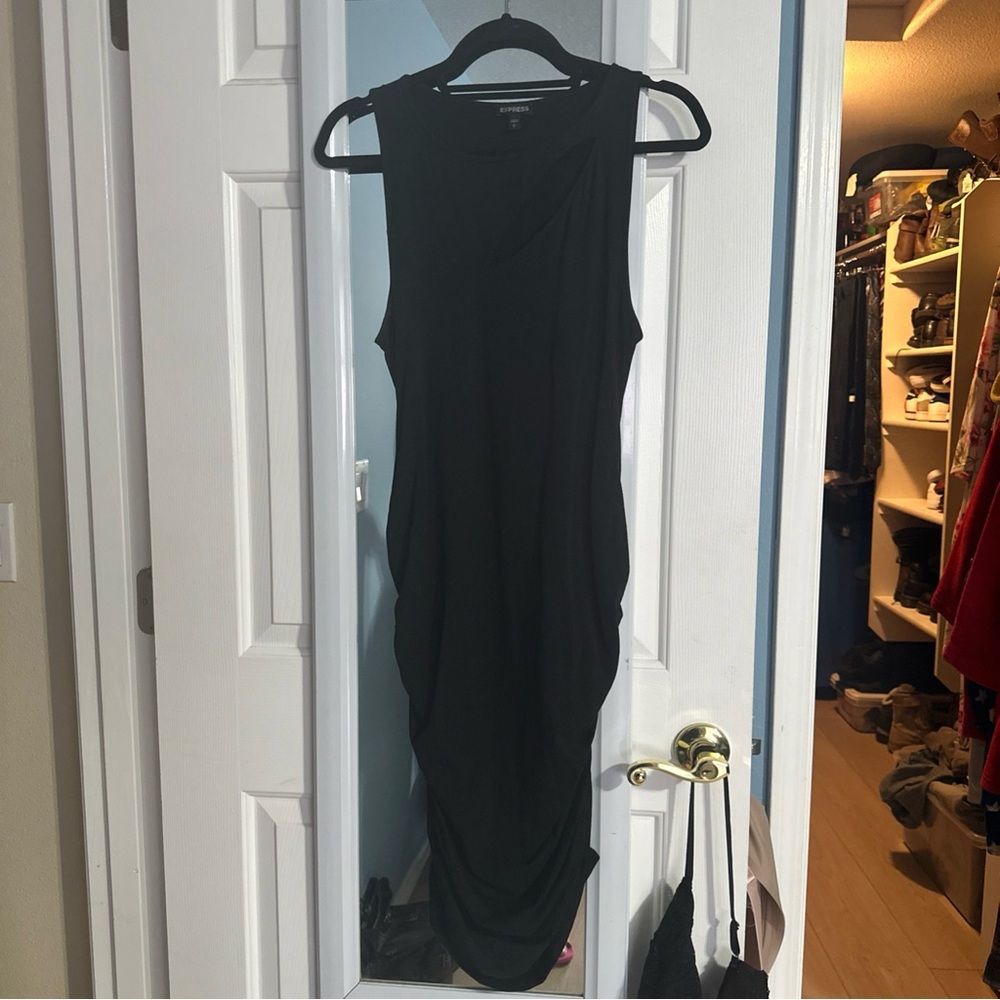 Express Elegant Black Dress with Cut Out